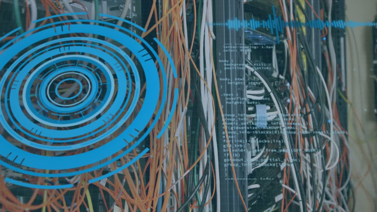 Animation of scope scanning over cables in computer server