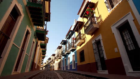colorful colonial street in old town