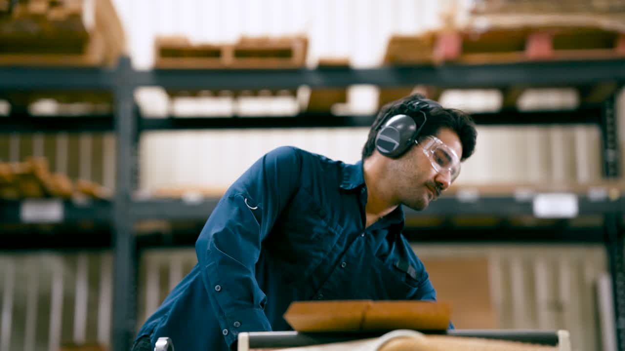 Carpentiere che lavora con il legno