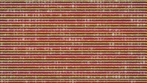 animation of interference and binary coding on red background