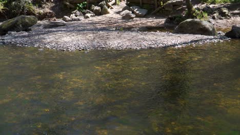 fresh water flowing down the river teign in dartmoor national park