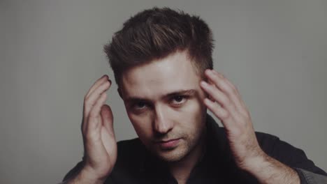 elegant young handsome man. elegant young handsome man. studio fashion portrait.
