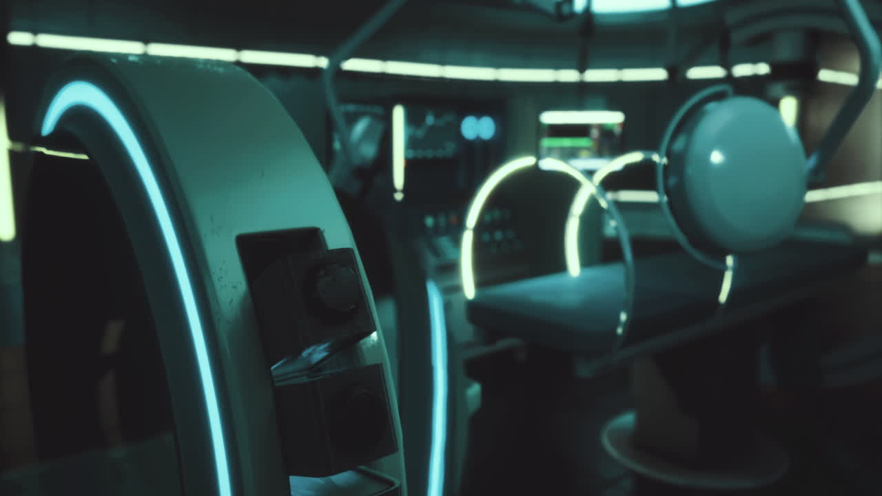 Esplorare la tecnologia avanzata in un ambiente futuristico di habitat marziano