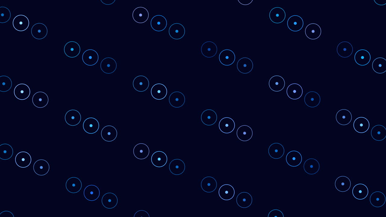 Circular blue and black pattern with overlapping circles on dark background
