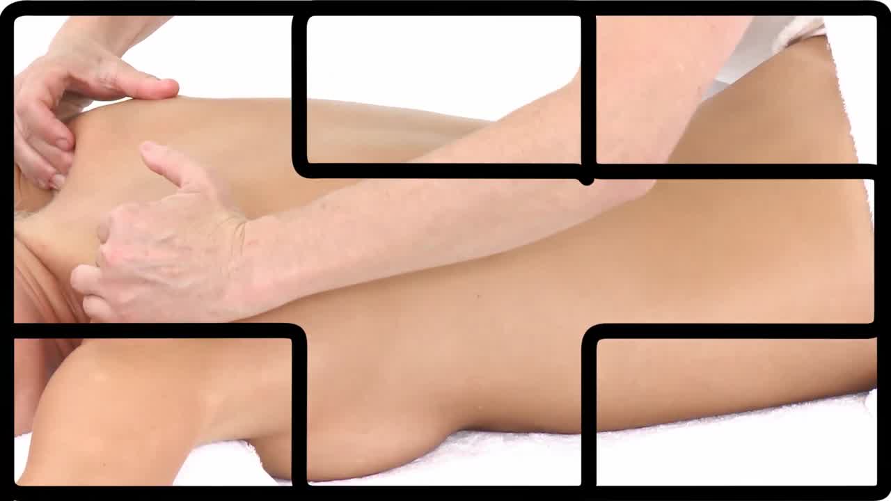 montaje de una mujer que tiene tratamientos de spa