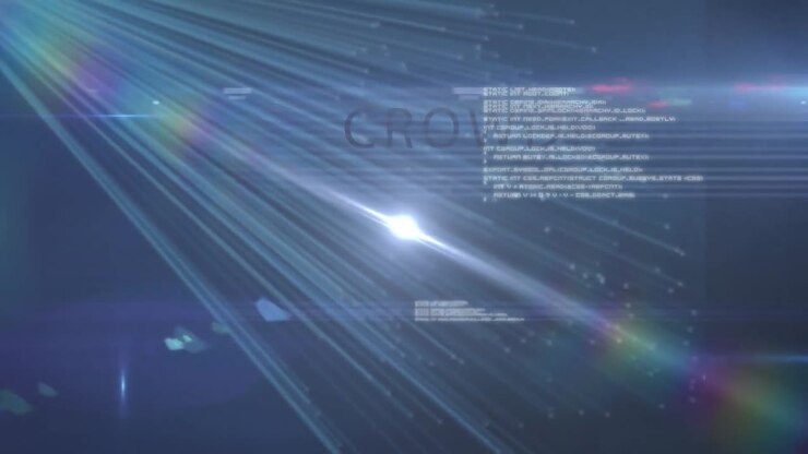 Animation of data processing over glowing light trails