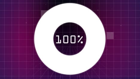 digital composite shows download progress on a purple grid with a sizzling square.