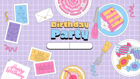 손으로 그린 생일 인스타그램 템플릿의 모션 그래픽