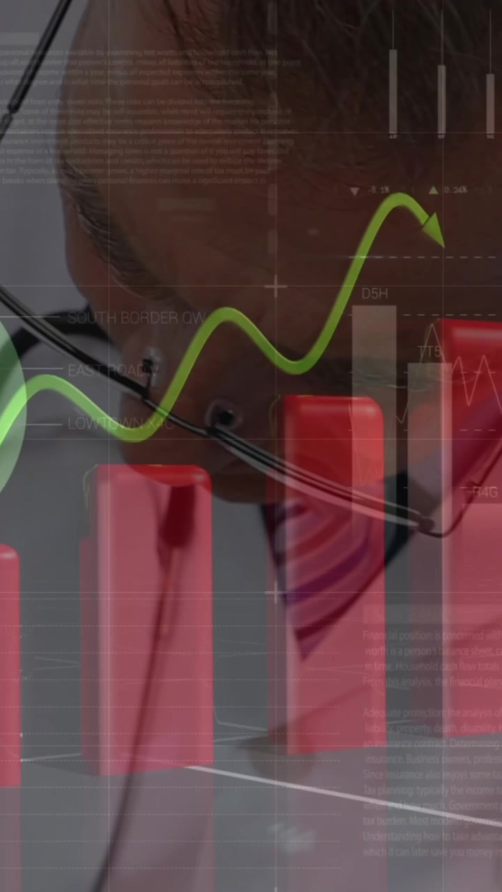 Animation of data processing over caucasian male doctor