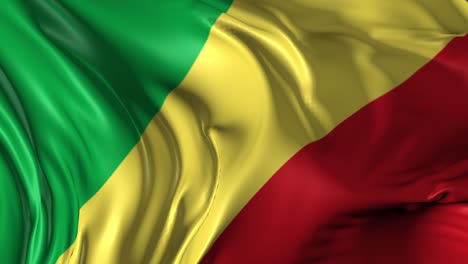beautiful 3d animation of republic of congo flag in loop mode