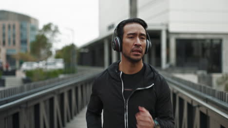 man running in the city