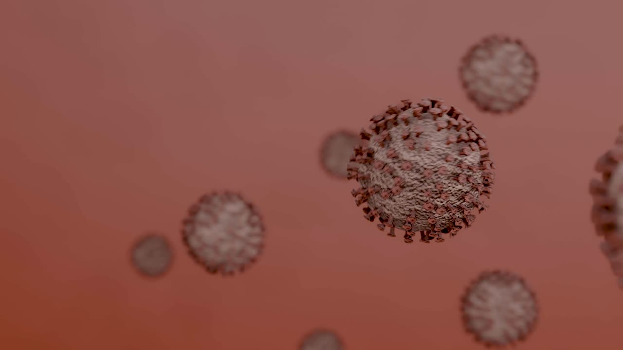 Modello 3D di particelle del virus Covid-19, variante Omicron