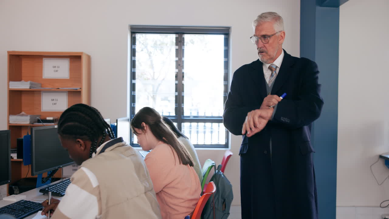 Classroom with teacher and students