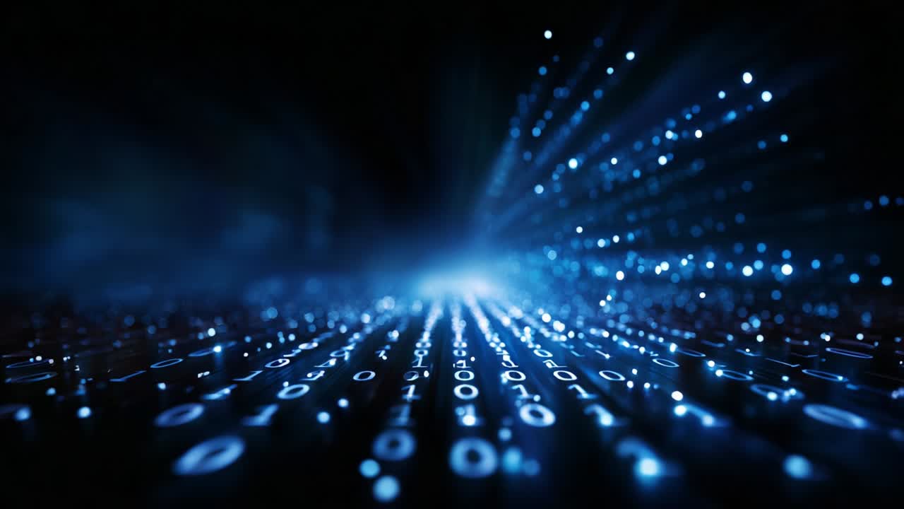 Exploring the Depths of Digital Data: A Visual Journey Through the Matrix of Ones and Zeros, Capturing the Infinite Possibilities of Information Flow and Technological Advancements in a Stunning Futuristic Landscape