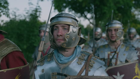 roman soldiers in reenactment