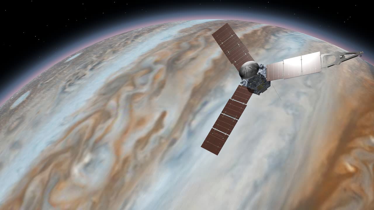 주노 (juno) 는 목성 (jupiter) 을 도는 nasa의 우주 탐사선이며, 외계 공간에서 회전하는 목성 행성이며, 우주에서 목성 행성에 이동하는 행성이다.