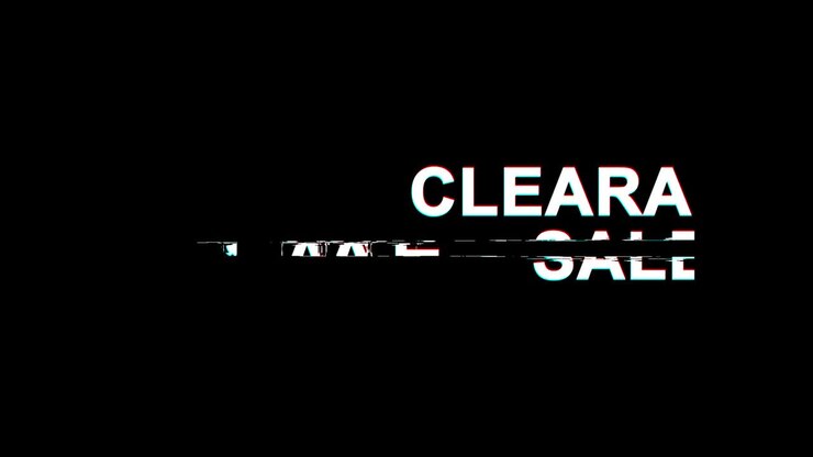 Clearance Sale Glitch Effect Text Digital TV Distortion 4K Loop Animation