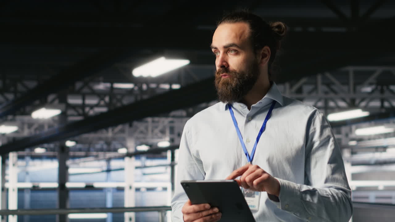 Server room technician next to coworkers reviewing AI LLM visualization