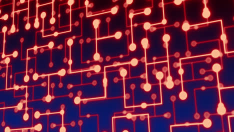 animación de un circuito integrado de neón en fondo marino