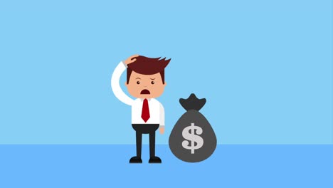 el dinero financiero del hombre de negocios