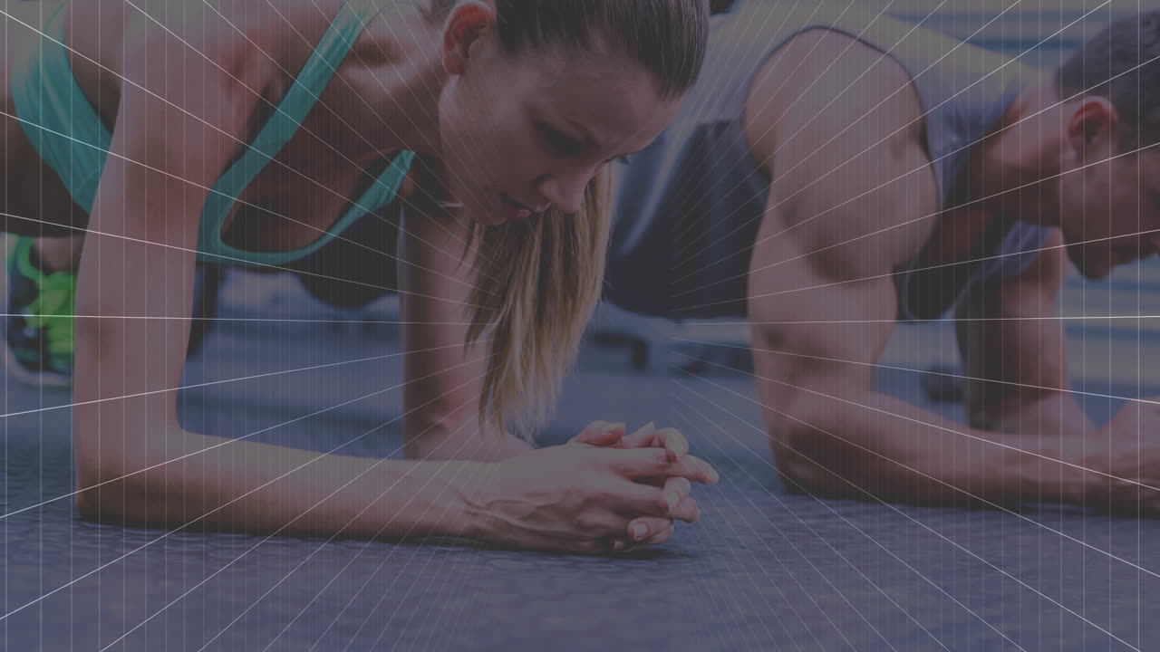 남성과 여성이 운동하는 터널의 애니메이션