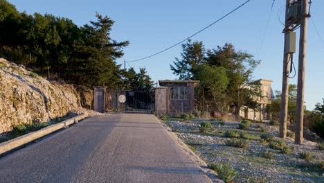 abandoned military base gate on mountain