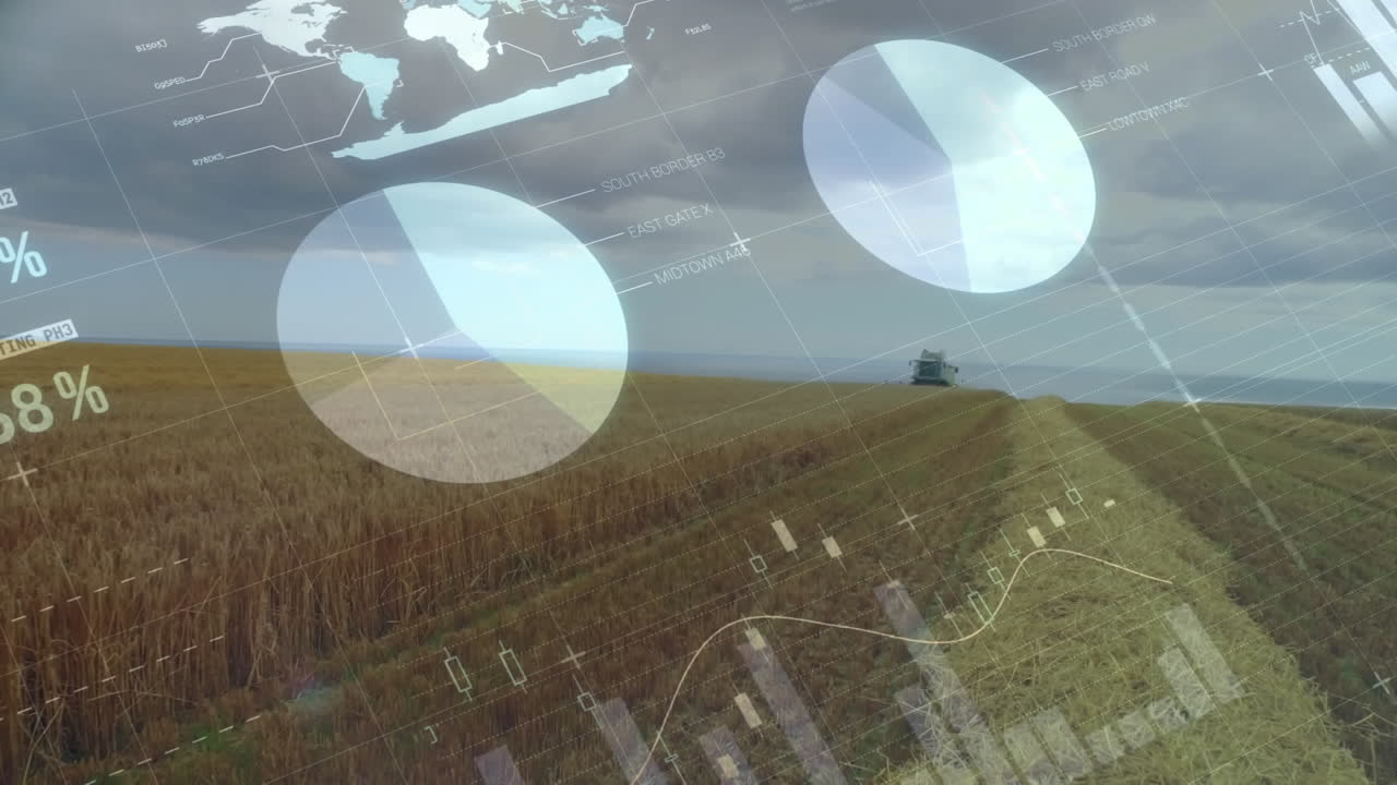 농업 분야에서 금융 데이터 처리의 애니메이션을 결합합니다.