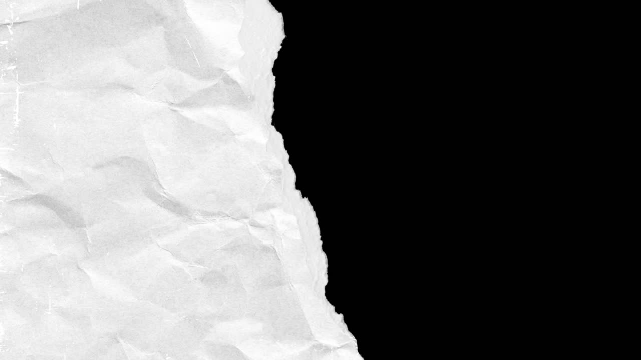 Crumpled White Paper Reveal Transition with Alpha Channel