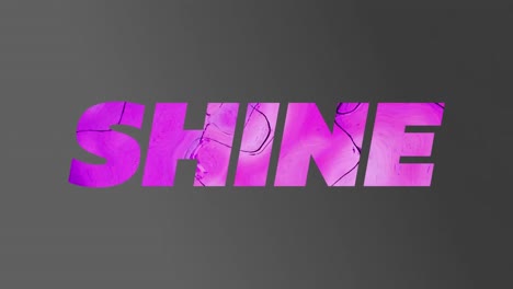 Animation of shine text over grey background