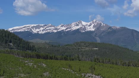 high snow capped mountain peaks of colorado mountains