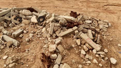 construction debris pile on a construction site