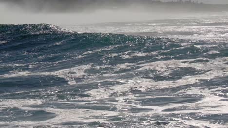 blue waves roll into the coast of hawaii and break on the shore 2