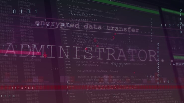 Animation of computer language and texts over binary codes against graph and abstract interface