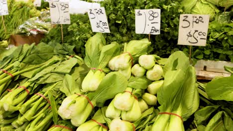 green vegetables displayed at melbourne's queen victoria market