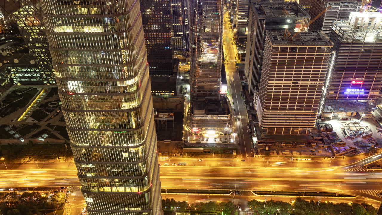 Timelapse of the Beijing city skyline from a high vantage point