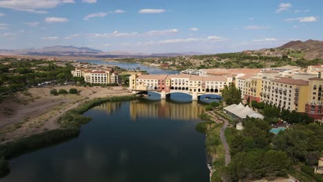 Lake-Las-Vegas-Aerial-View,-Henderson-Nevada