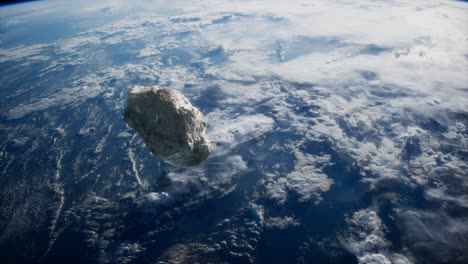 Asteroide-Peligroso-Acercándose-Al-Planeta-Tierra.-Imagen-De-La-Tierra-Provista-Por-La-Nasa