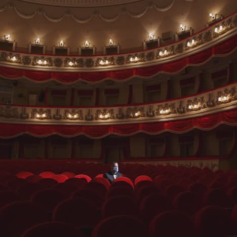 alone man in theater hall