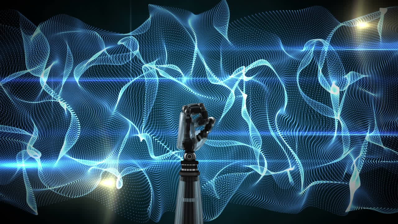 mano de robot en un fondo abstracto