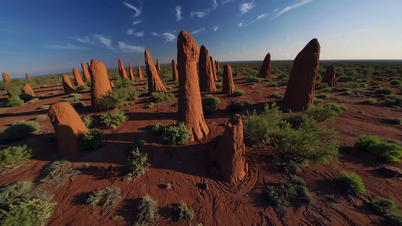 Red Desert Landscape with Unique Rock Formations