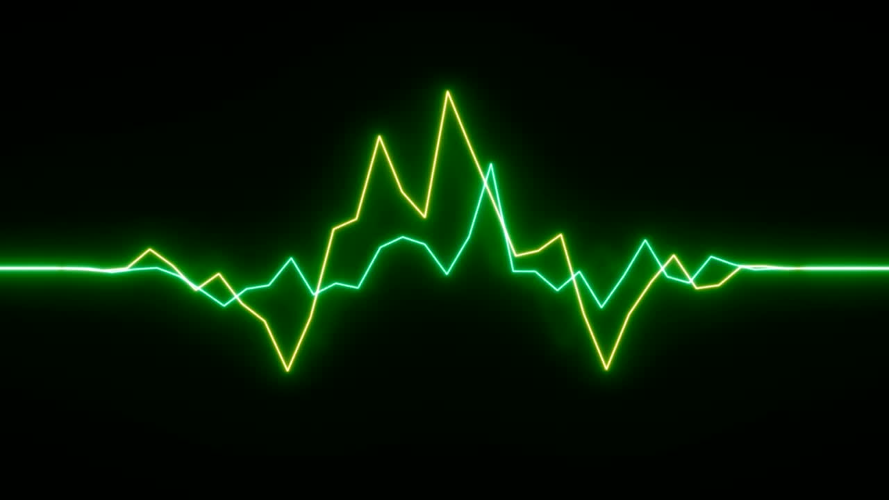 4K Abstract Digital Neon Waveform.