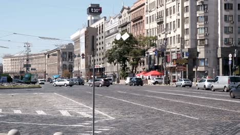 city video clip car traffic in kiev