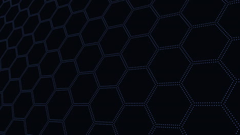 hexagons pattern with neon light on dark gradient