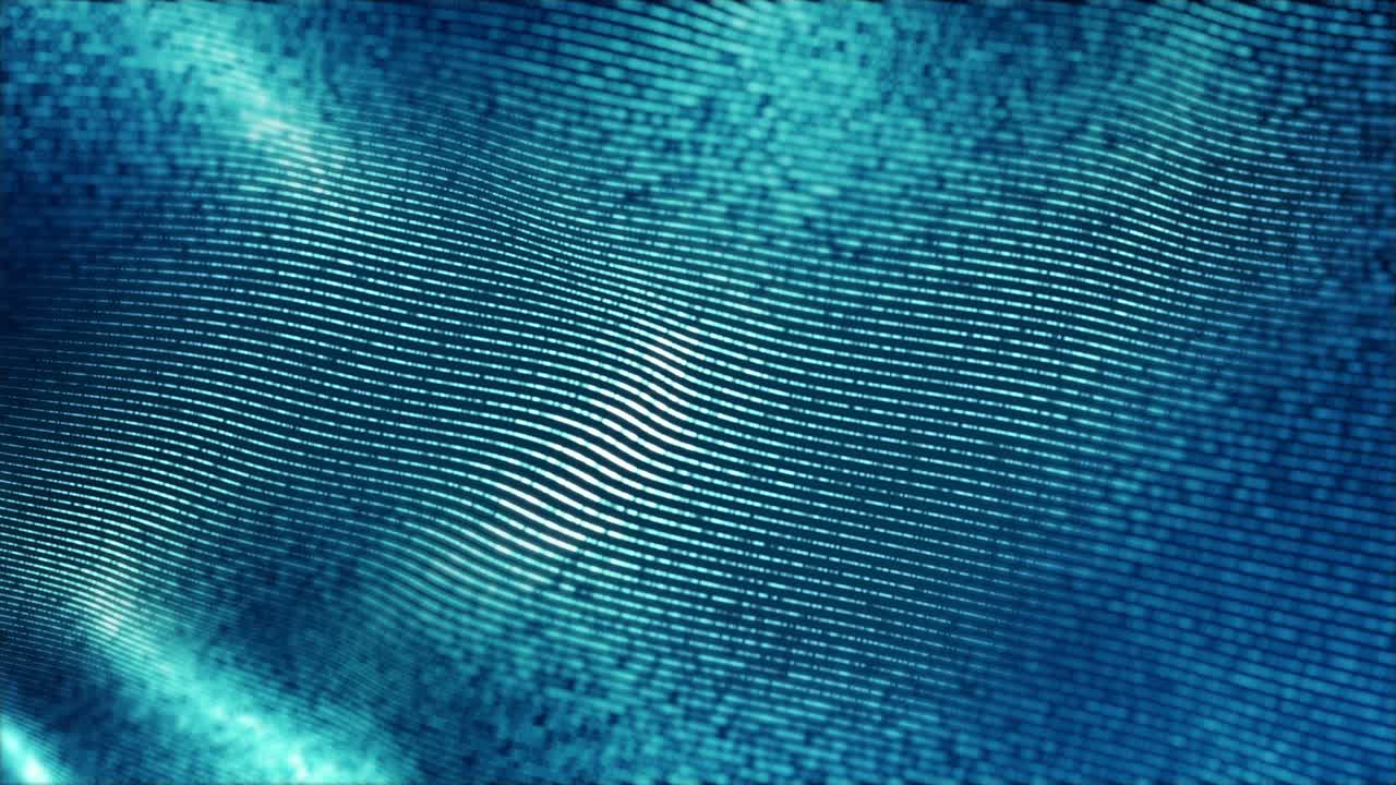 textura de tela denim azul de partículas 3d en el fondo de diseño de plantilla de bucle de video animado sin costuras