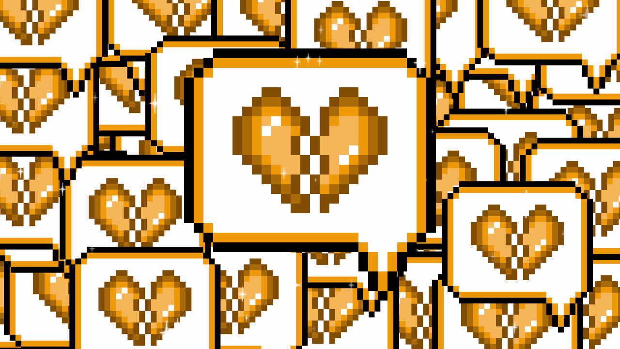 Pixel art pop up speech bubble icon broken heart Transitions. 1080p - 30 fps - Alpha Channel (7).mov