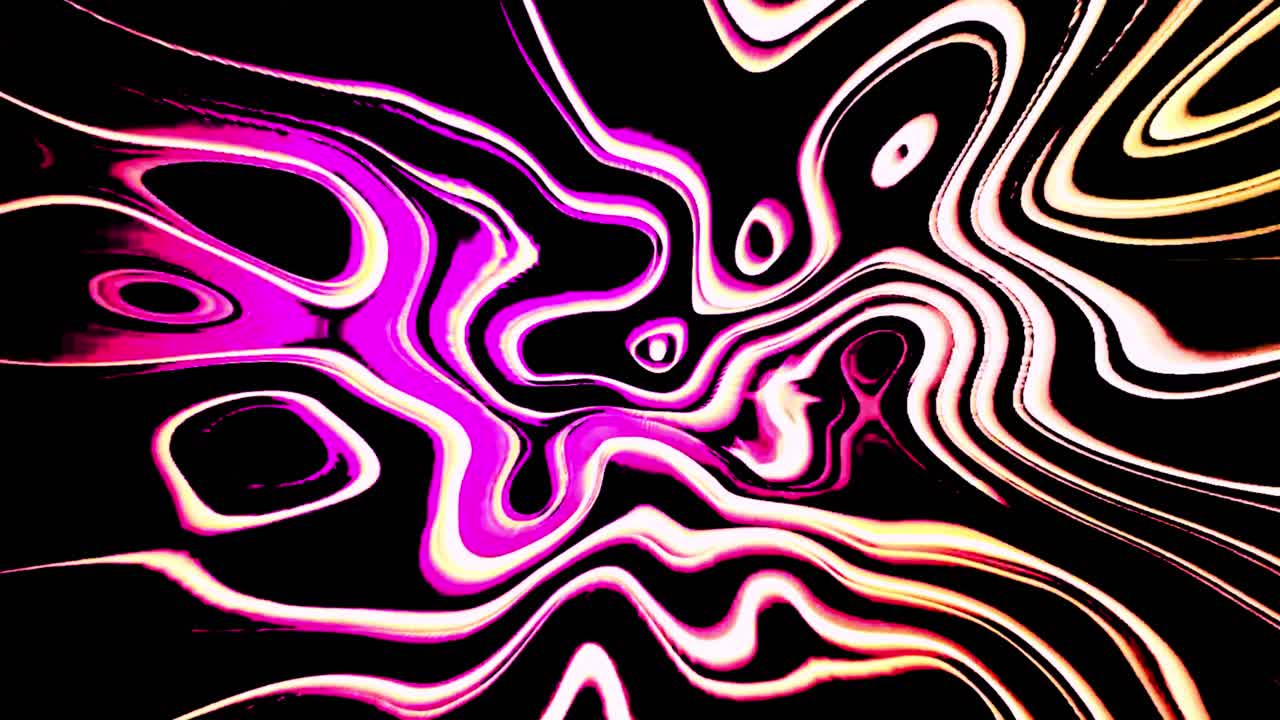 Abstract Liquid Lines Flowing in Vibrant Magenta and Yellow