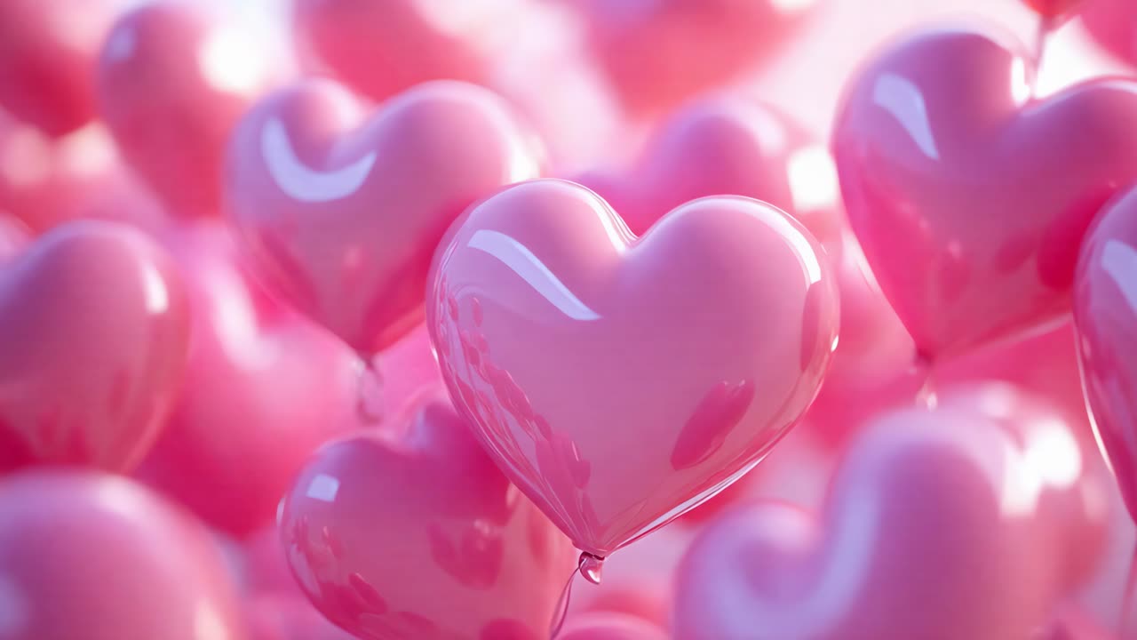 분홍색 심장 풍선