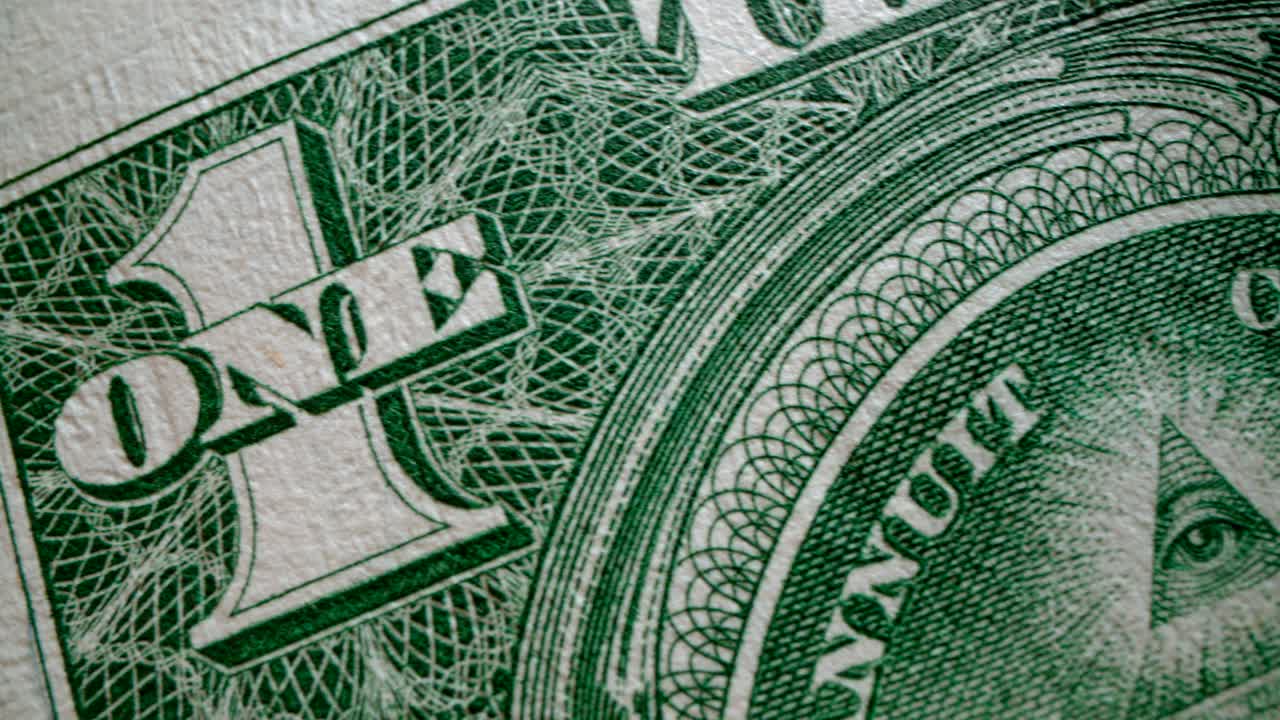nosotros billete de un dólar cerrar dolly shot macro gran angular