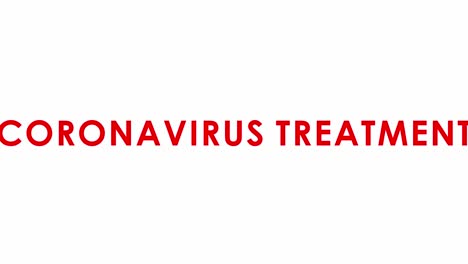 coronavirus treatment text typography red color animation smooth on white background