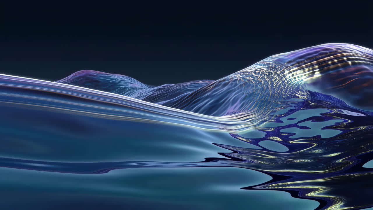 Abstract Iridescent Flowing Waves